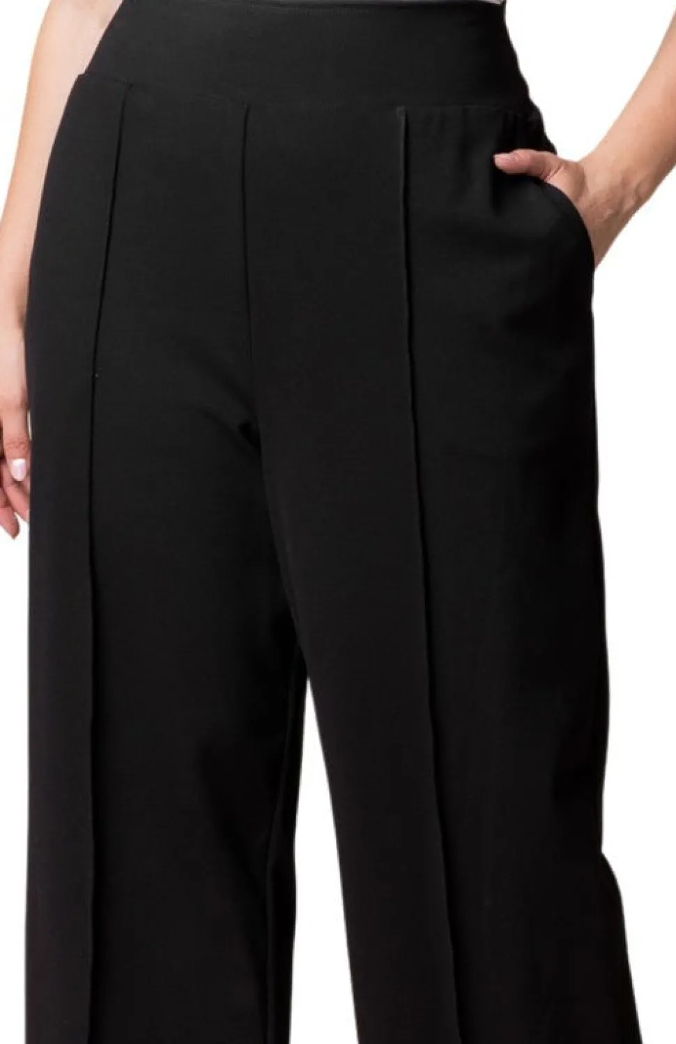 Polished Ponte Wide Leg Pants - Plus