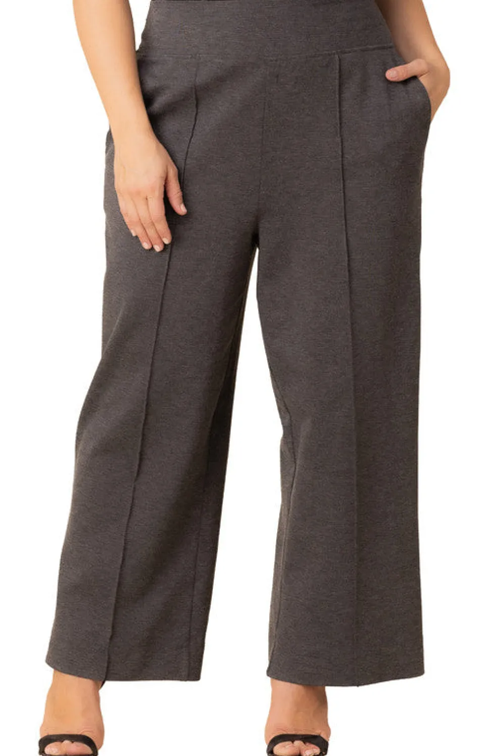 Polished Ponte Wide Leg Pants - Plus