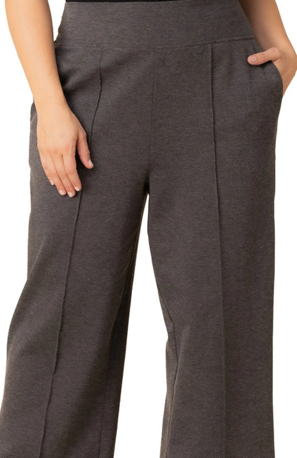 Polished Ponte Wide Leg Pants - Plus
