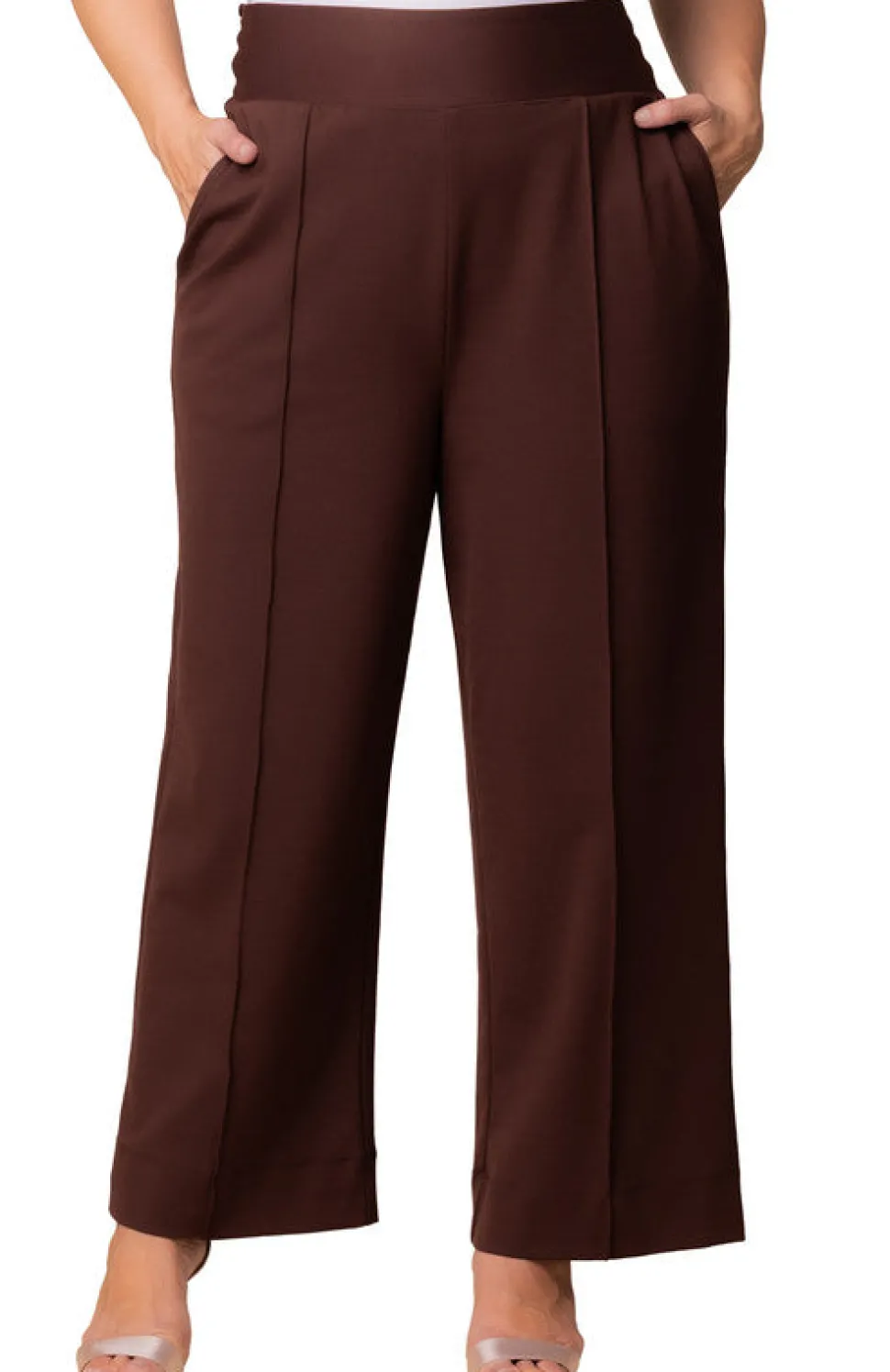 Polished Ponte Wide Leg Pants - Plus