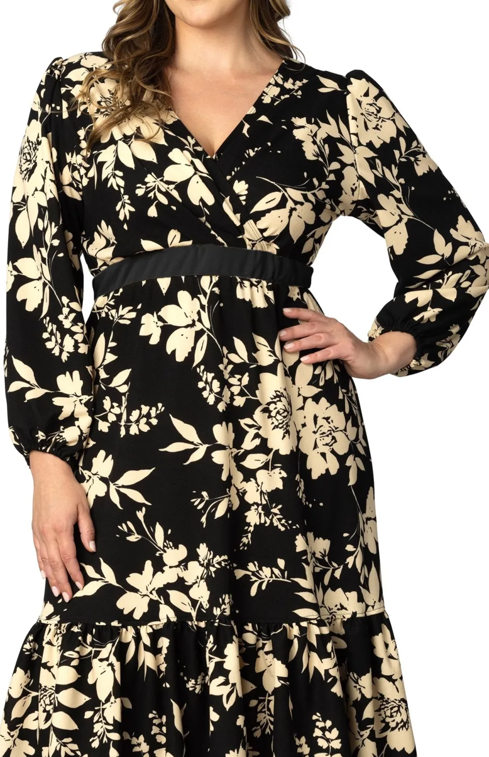 Portia Long Sleeve Cocktail Dress - Plus