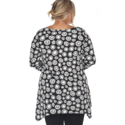 Printed Geometric Circle Tunic Top - Plus