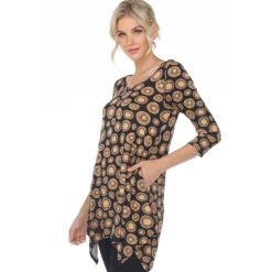 Printed Geometric Circle Tunic Top