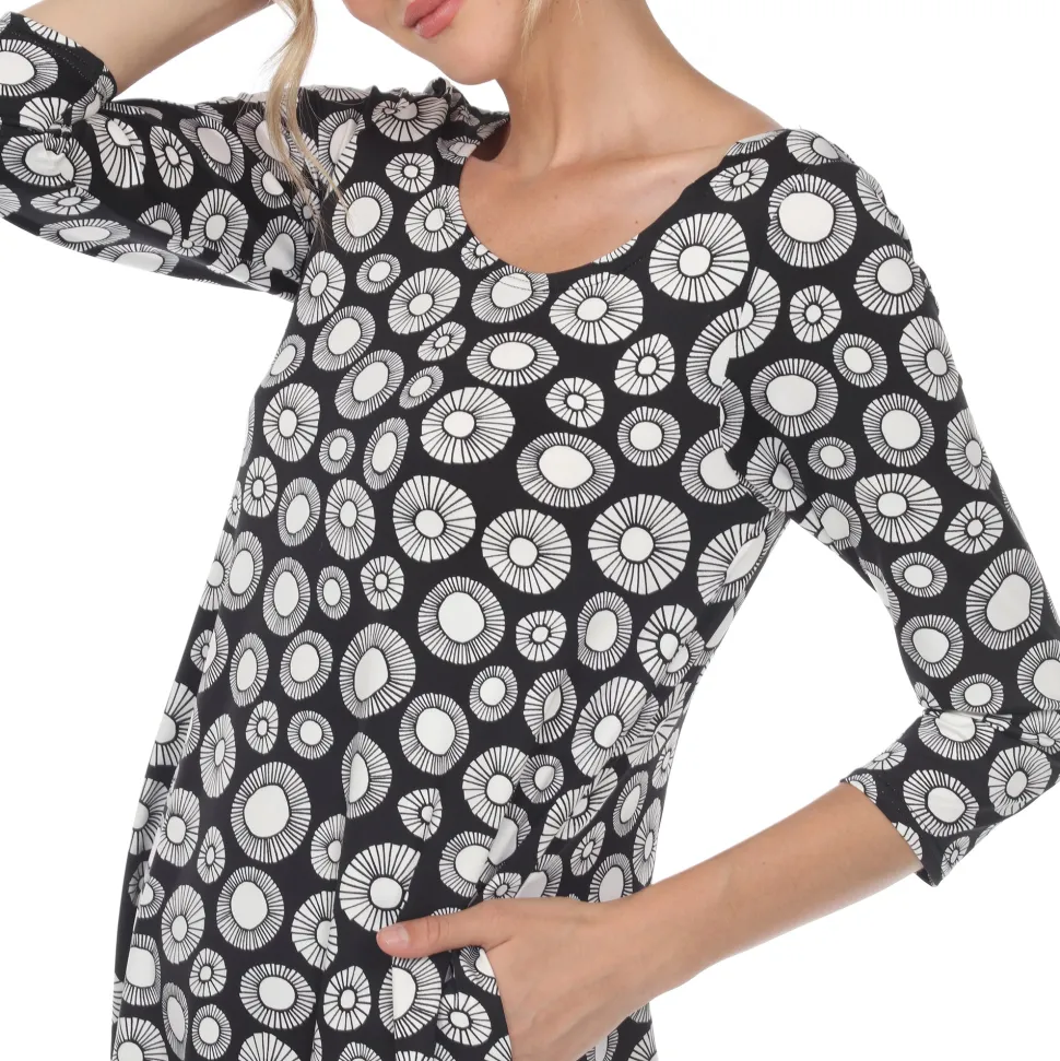 Printed Geometric Circle Tunic Top