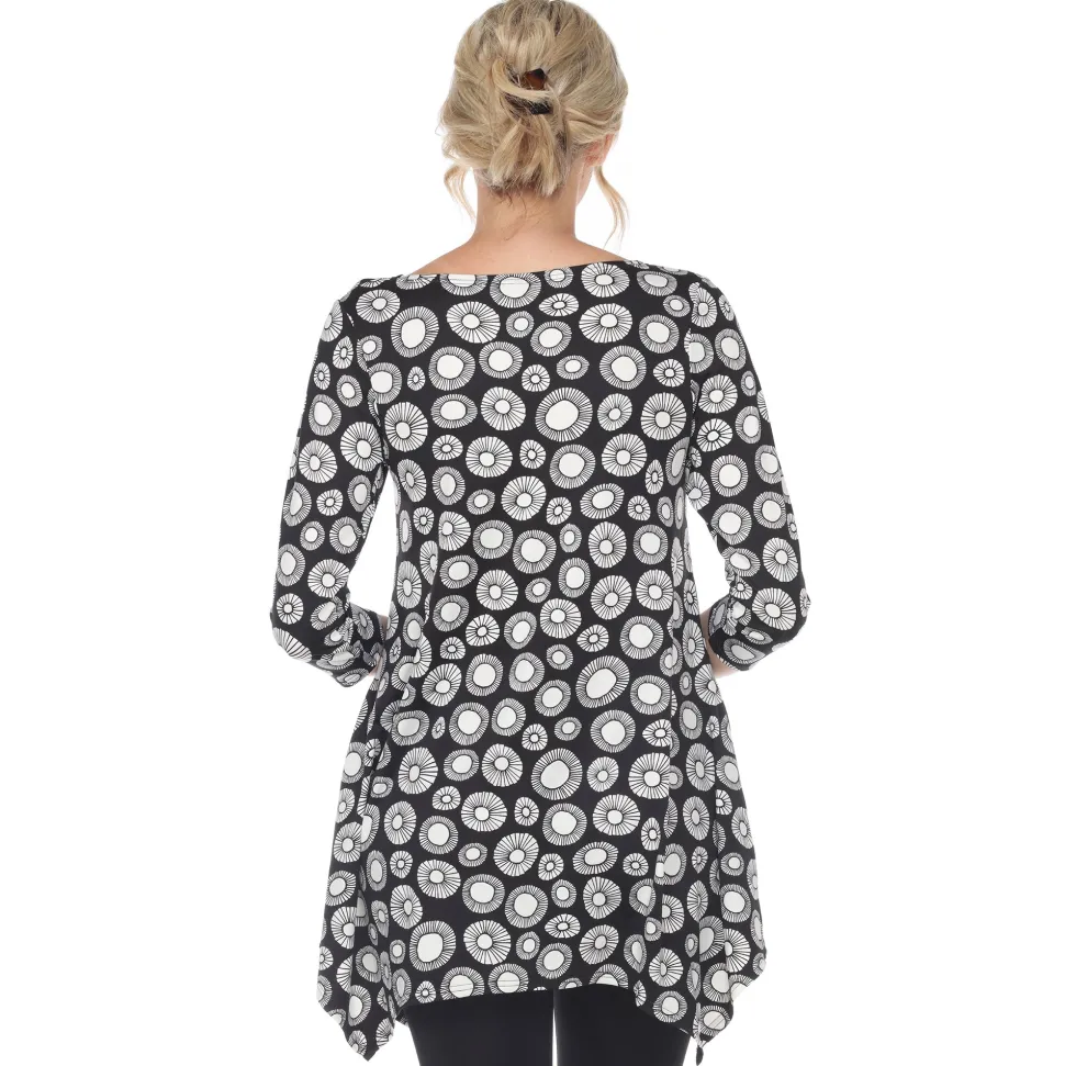 Printed Geometric Circle Tunic Top