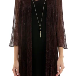 Sara Michelle 3/4 Bell Sleeve 2 Fer Dress And Necklace