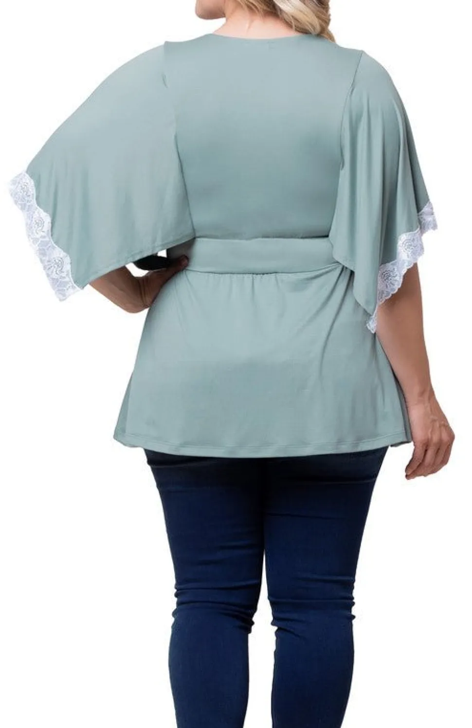 Sarah Lace Trim Top - Plus
