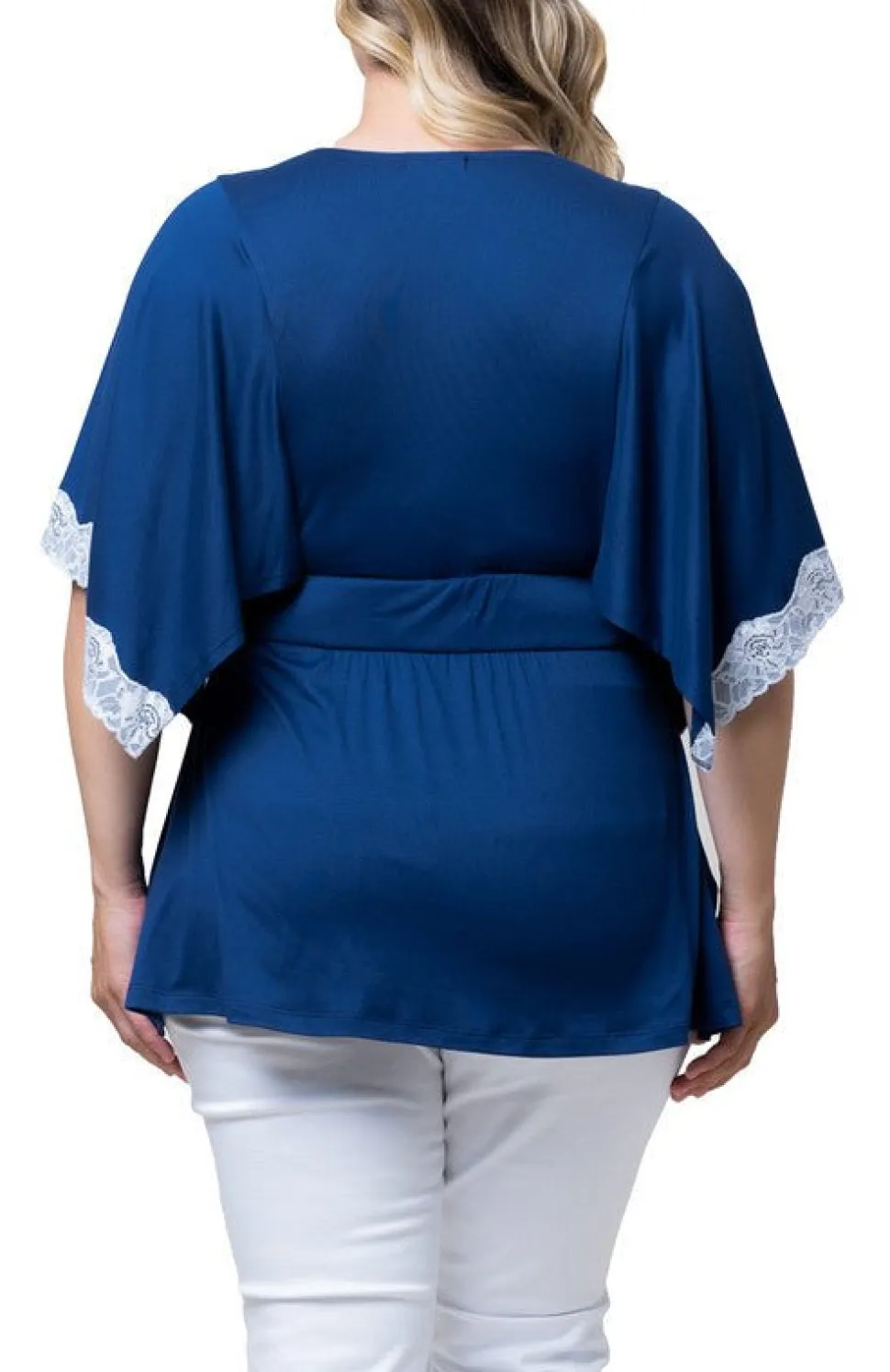 Sarah Lace Trim Top - Plus