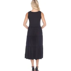 Scoop Neck Tiered Midi Dress