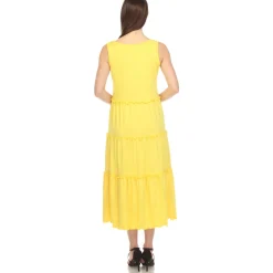 Scoop Neck Tiered Midi Dress