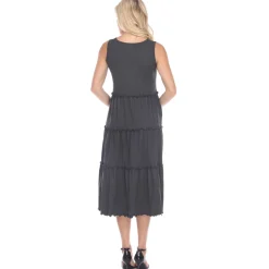 Scoop Neck Tiered Midi Dress