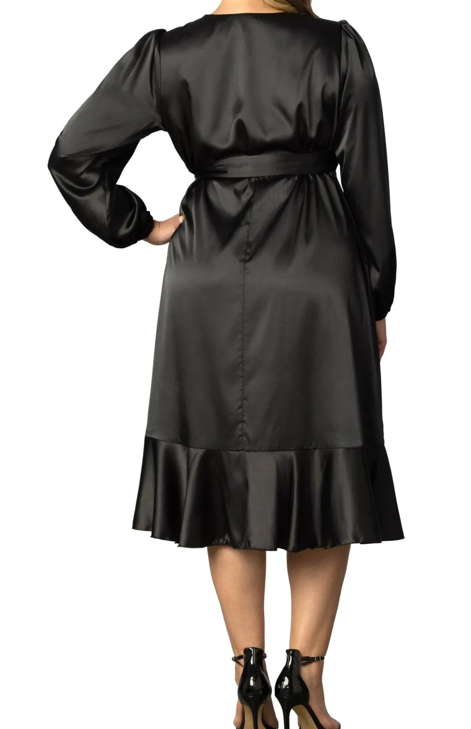 Serena Satin Wrap Dress - Plus
