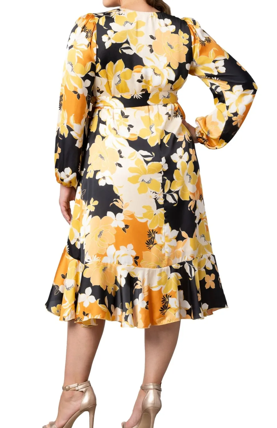 Serena Satin Wrap Dress - Plus