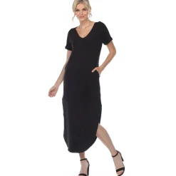 Short Sleeve V-neck Maxi Dress