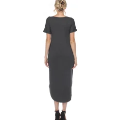 Short Sleeve V-neck Maxi Dress
