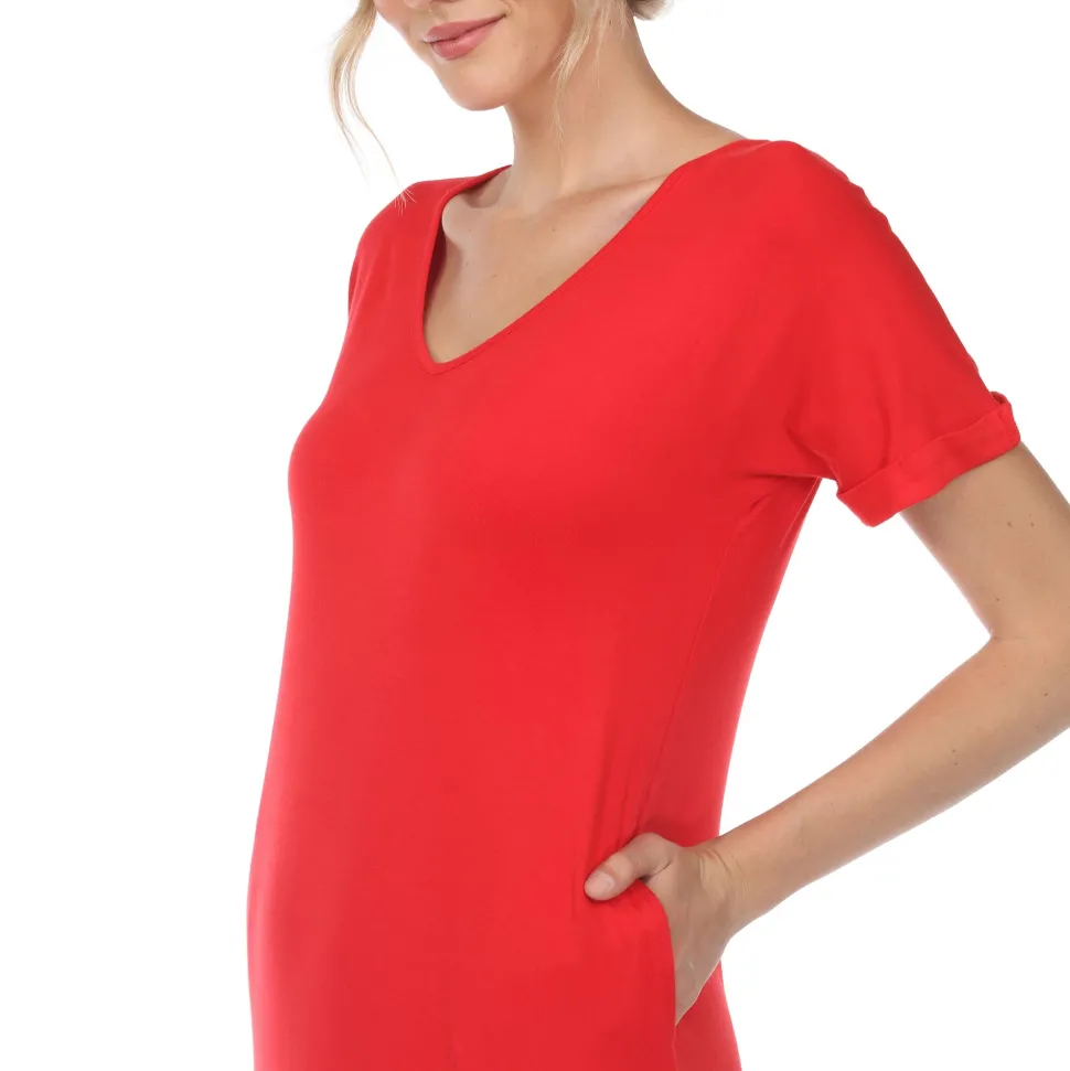 Short Sleeve V-neck Maxi Dress