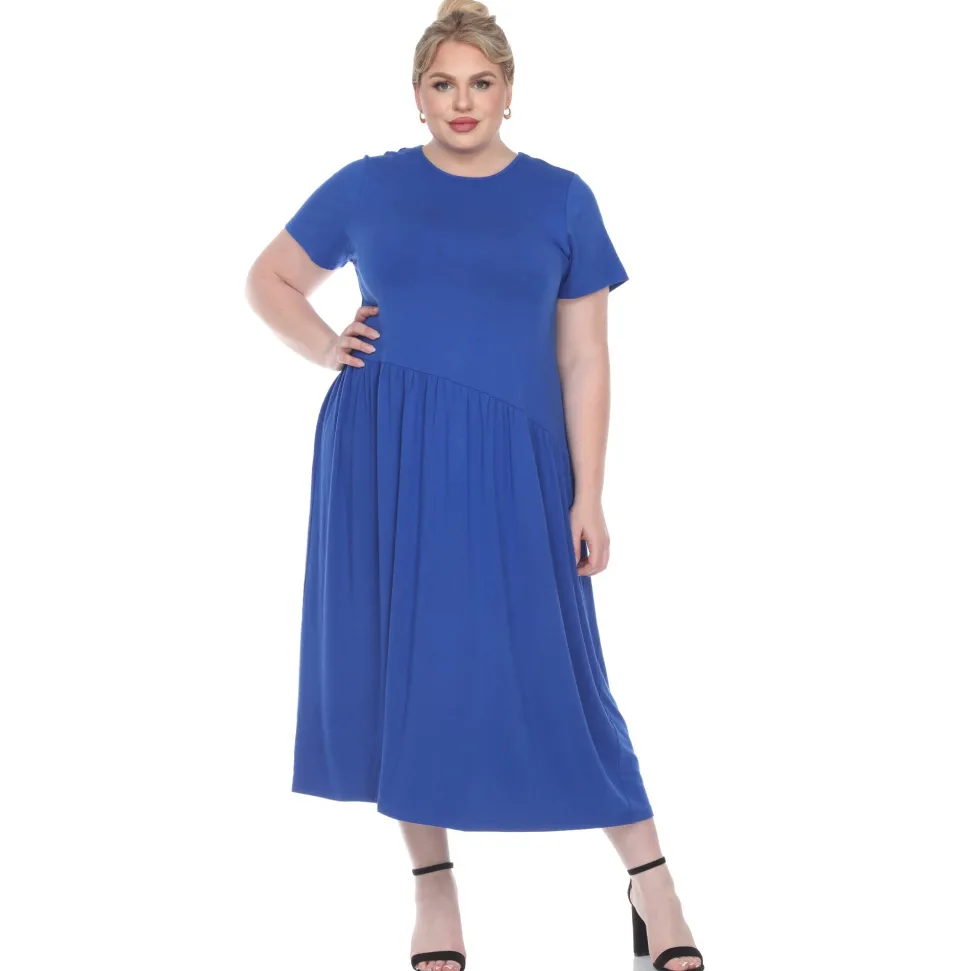 Short Sleeves Maxi Dress - Plus