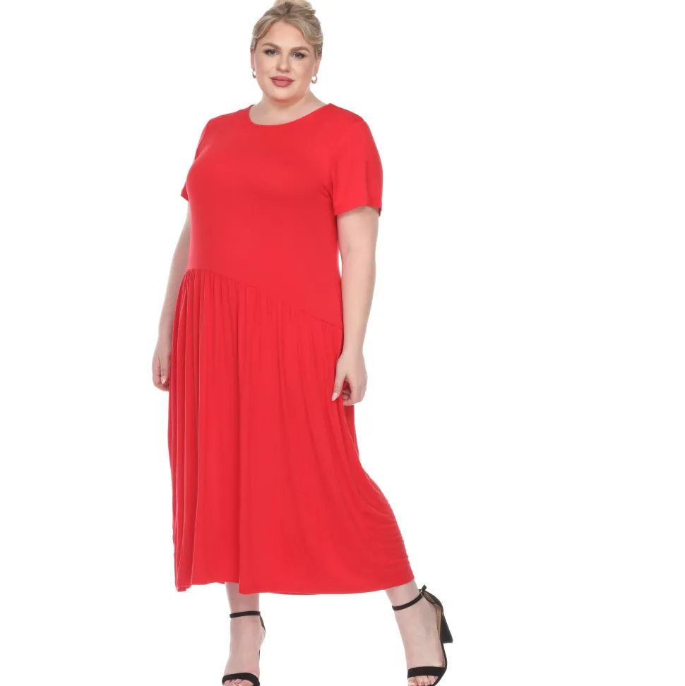 Short Sleeves Maxi Dress - Plus