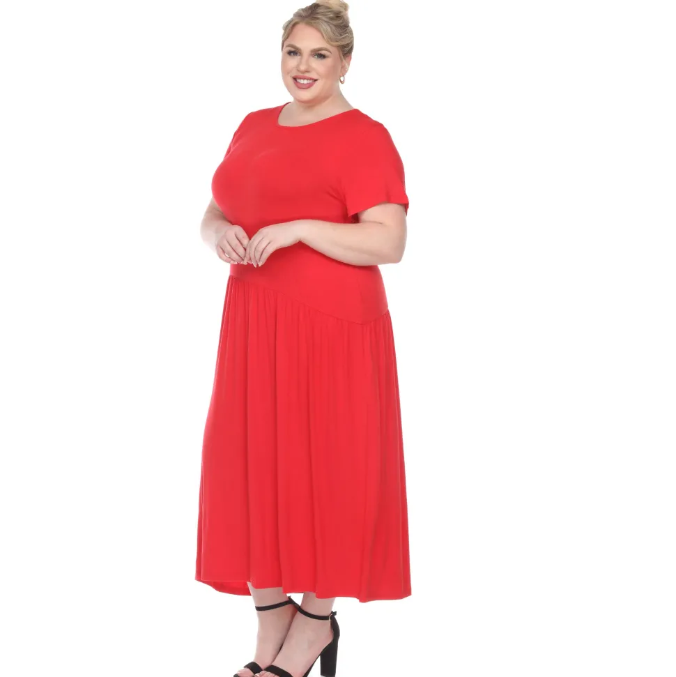 Short Sleeves Maxi Dress - Plus