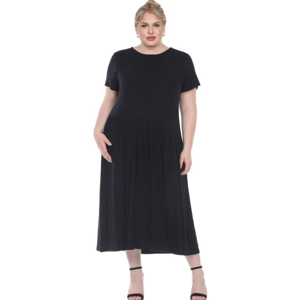 Short Sleeves Maxi Dress - Plus