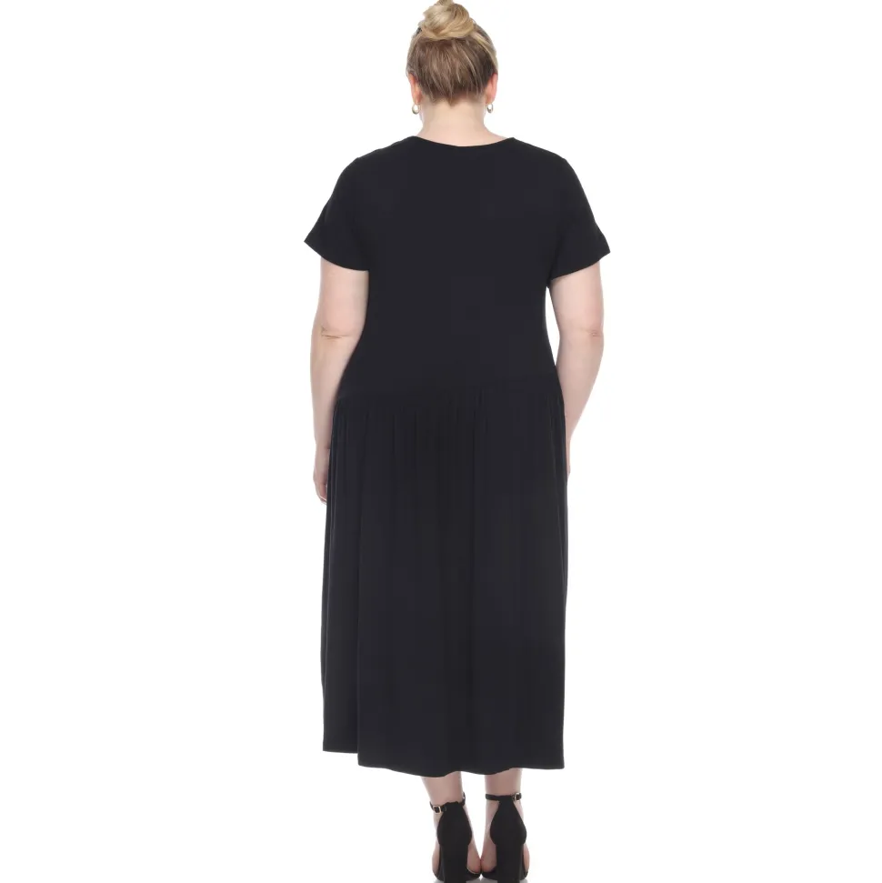 Short Sleeves Maxi Dress - Plus