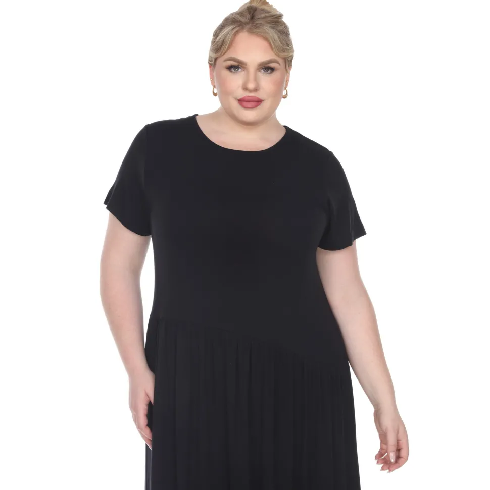 Short Sleeves Maxi Dress - Plus