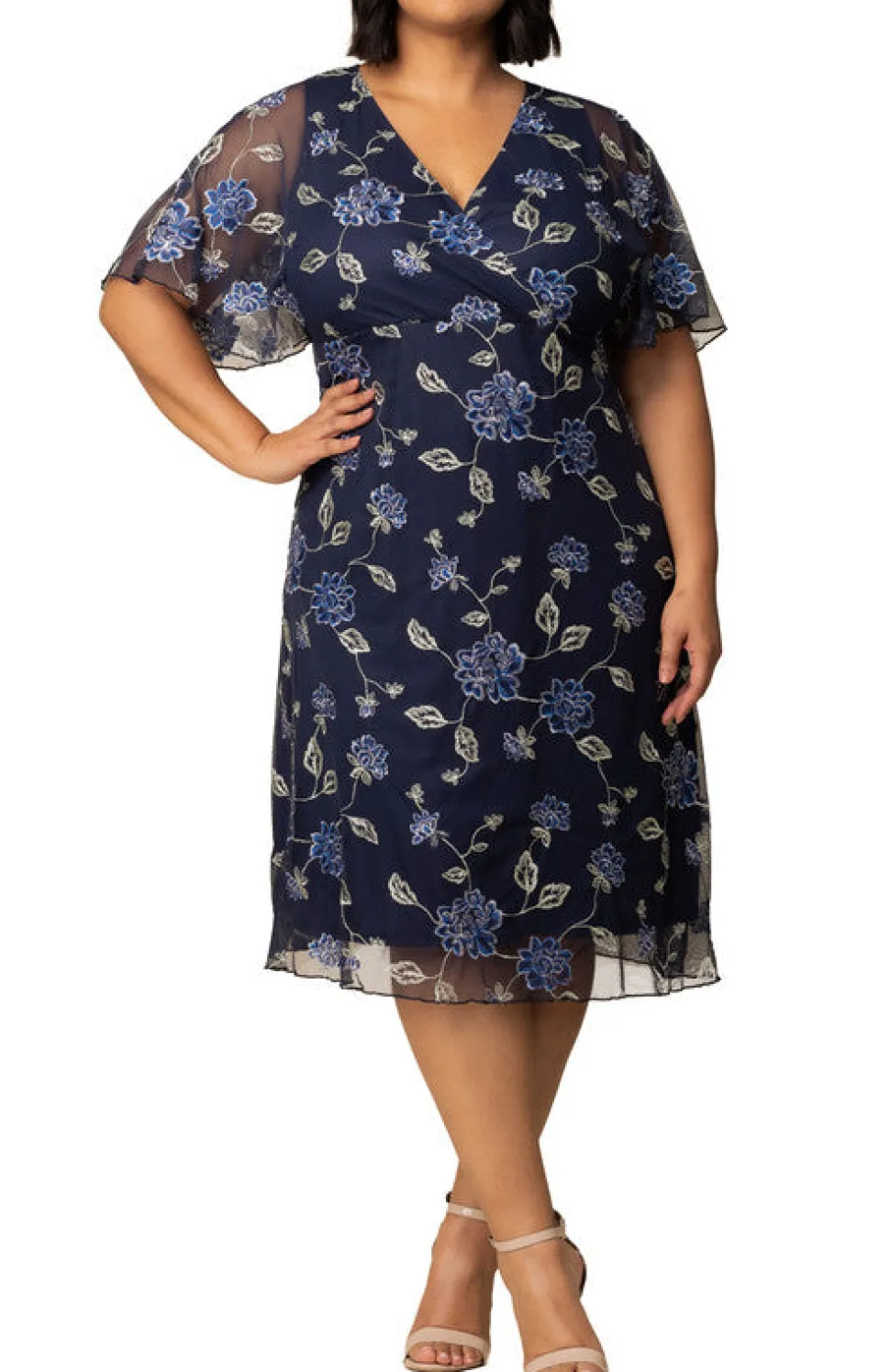 Sonnet Embroidered Cocktail Dress - Plus