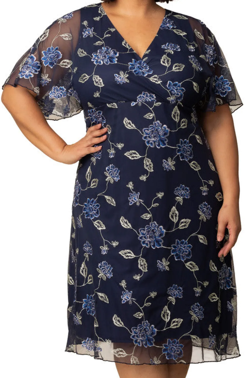 Sonnet Embroidered Cocktail Dress - Plus