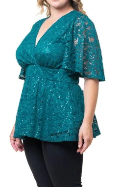 Stardust Sequin Lace Top - Plus
