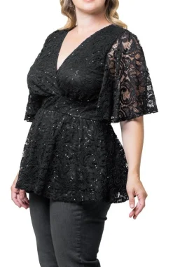 Stardust Sequin Lace Top - Plus