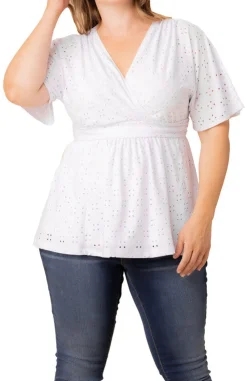Sunny Day Eyelet Top - Plus