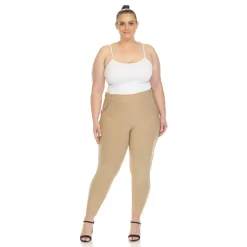 Super Soft Elastic Waistband Scuba Pants - Plus