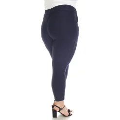 Super Soft Elastic Waistband Scuba Pants - Plus