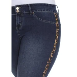 Super Stretch Denim with Cheetah Pannel - Plus
