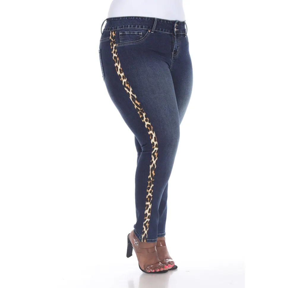 Super Stretch Denim with Cheetah Pannel - Plus