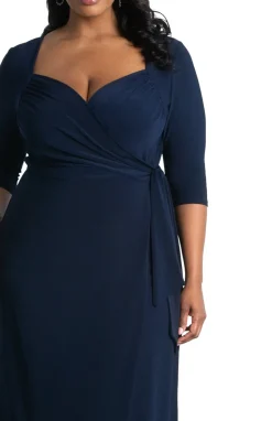 Sweetheart Knit Wrap Dress - Plus