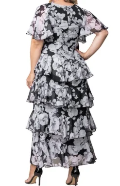 Tour de Flounce Chiffon Gown - Plus