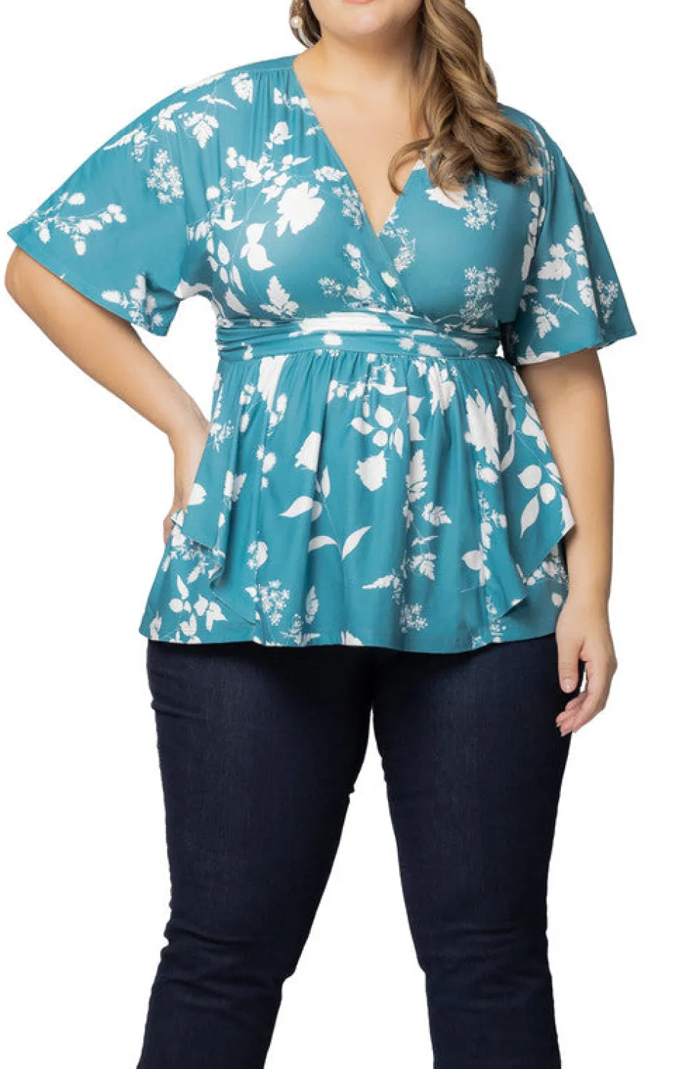 Turquoise Encore Print Top - Plus