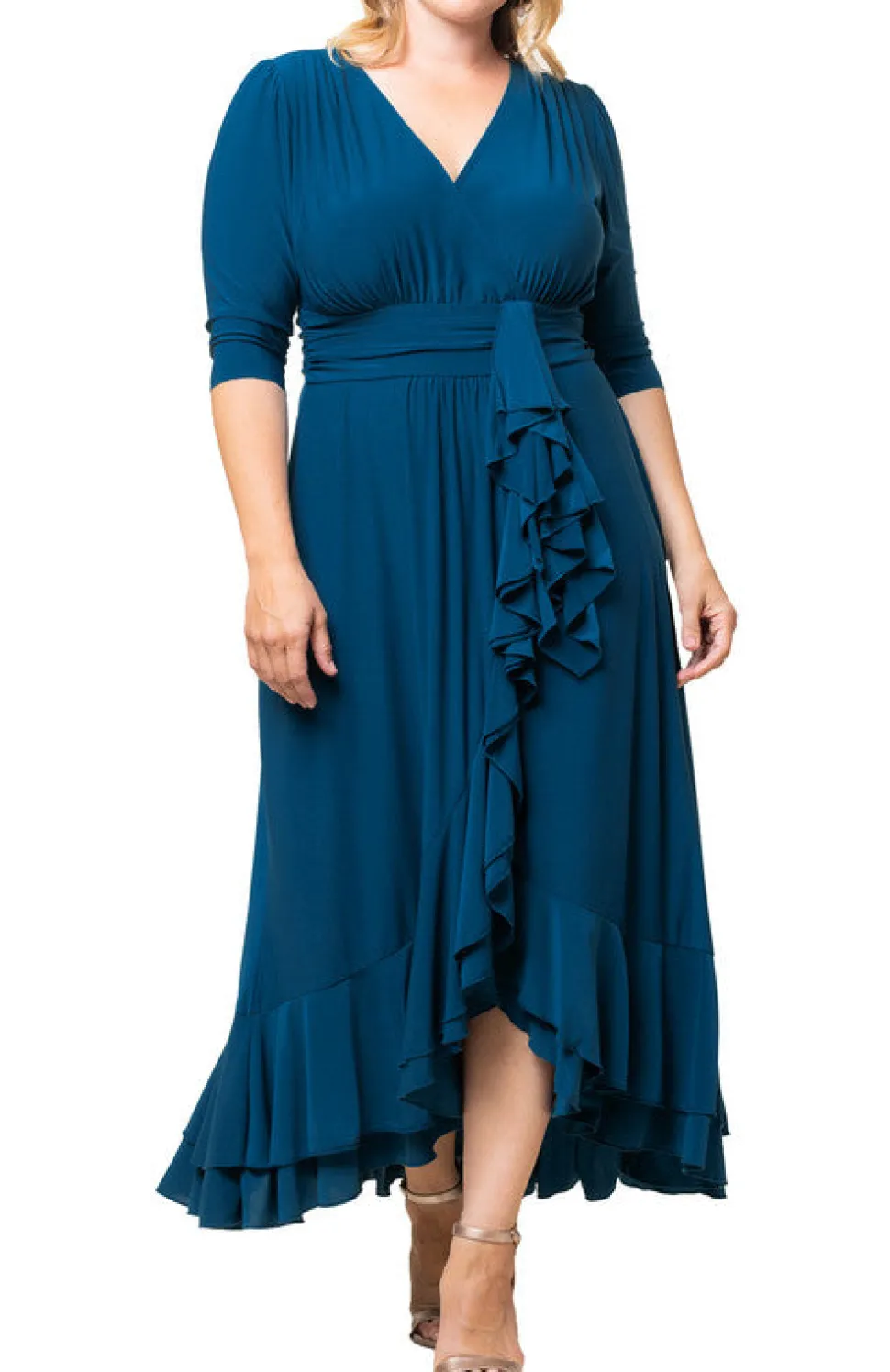 Veronica Ruffled Evening Gown - Plus
