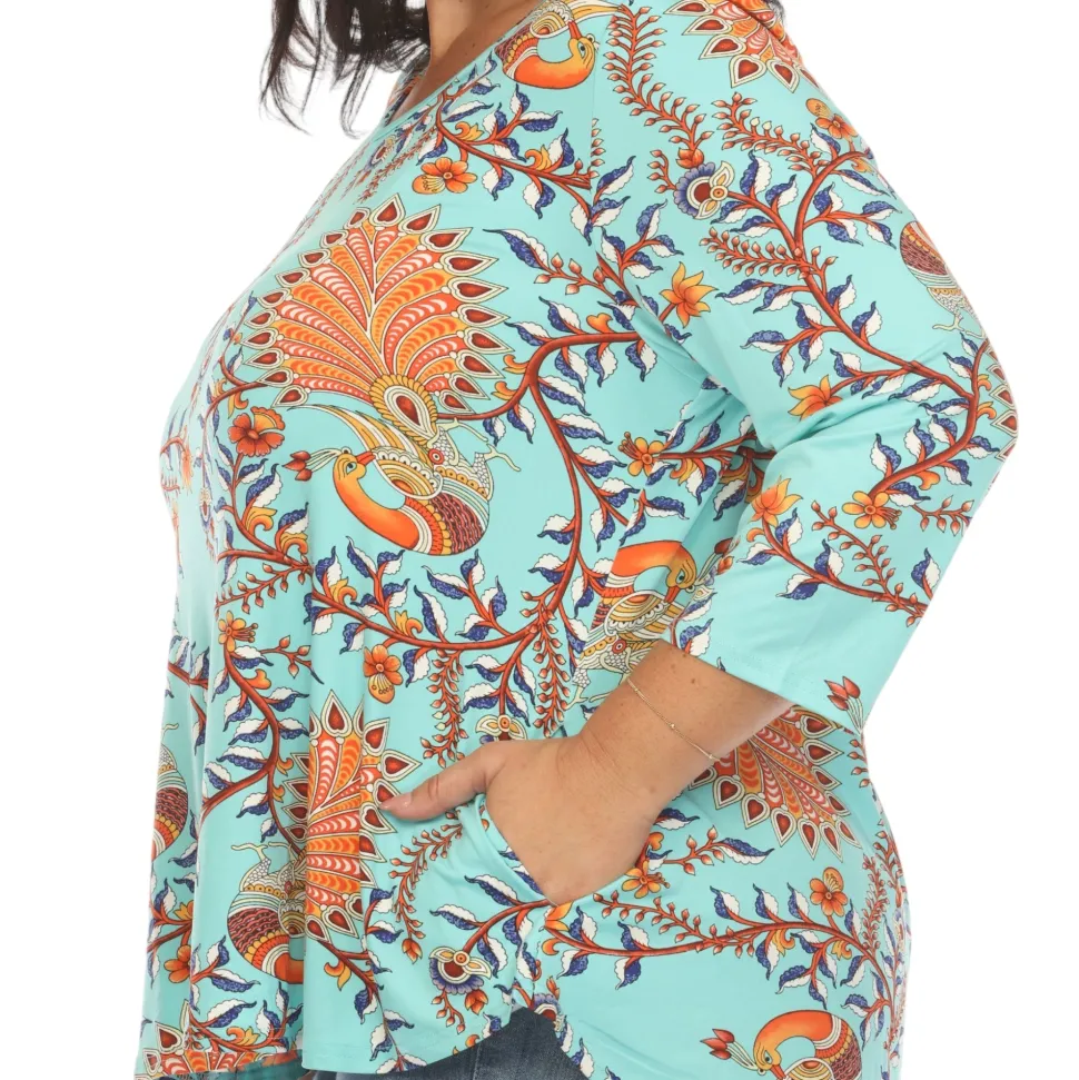 Vibrant Boho Swing Top - Plus