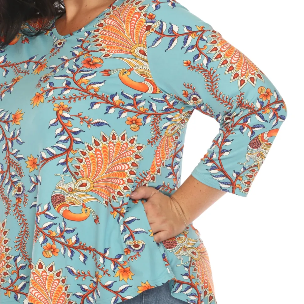 Vibrant Boho Swing Top - Plus