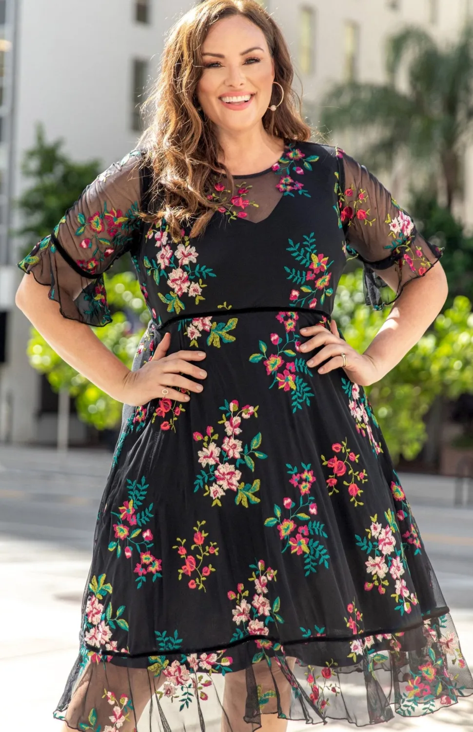 Wildflower Embroidered Dress - Plus