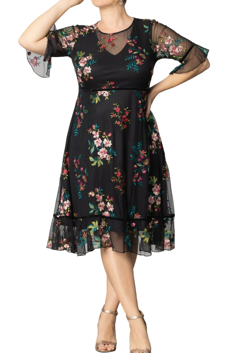 Wildflower Embroidered Dress - Plus