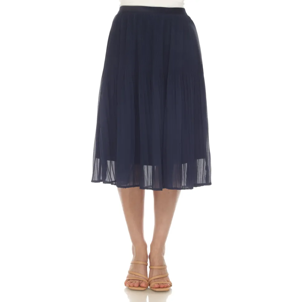 Women's Chiffon Pleated Midi Skirt