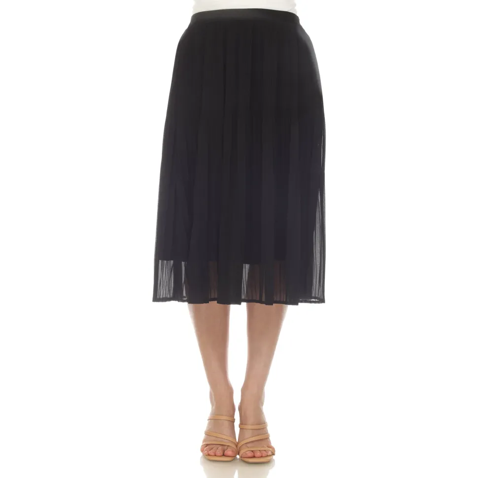 Women's Chiffon Pleated Midi Skirt