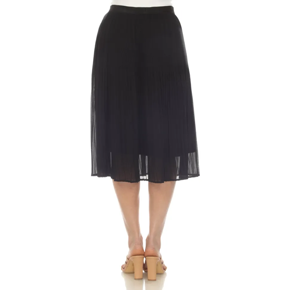 Women's Chiffon Pleated Midi Skirt
