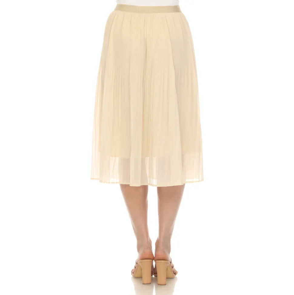 Women's Chiffon Pleated Midi Skirt