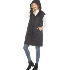 Women's Diamond Quilted Hooded Puffer Vest