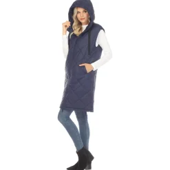 Women's Diamond Quilted Hooded Puffer Vest