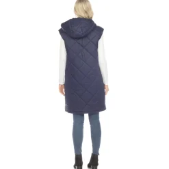 Women's Diamond Quilted Hooded Puffer Vest